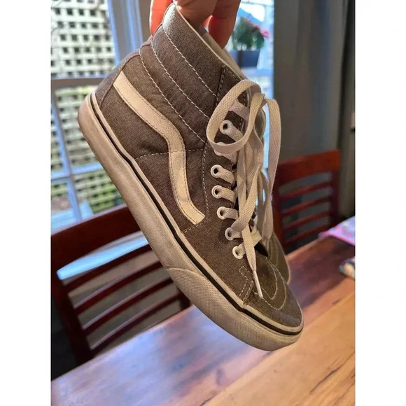 VANS Old Skool High Top Gray Fabric Comfort Sneaker Skate Shoe Men's 7/Wo's 8.5 - Picture 2 of 10